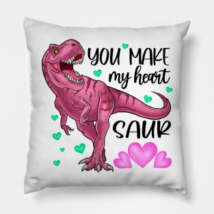 You Make My Heart Dinosaur Valentien Day Pillow