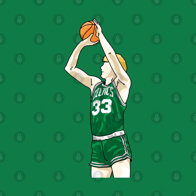 Larry Bird Jumpshot Drawing by thesportstation