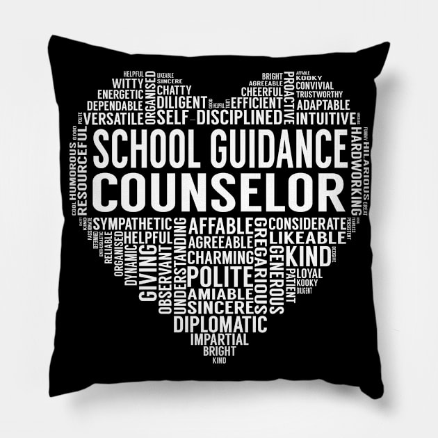 School Counselor Heart Pillow by LotusTee