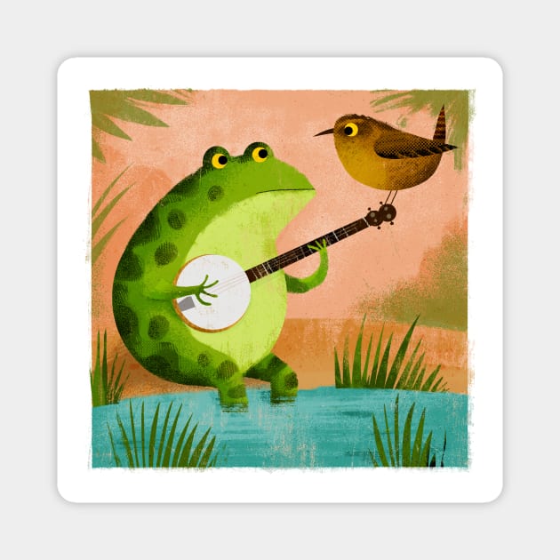 Toad and Wren Magnet by Gareth Lucas