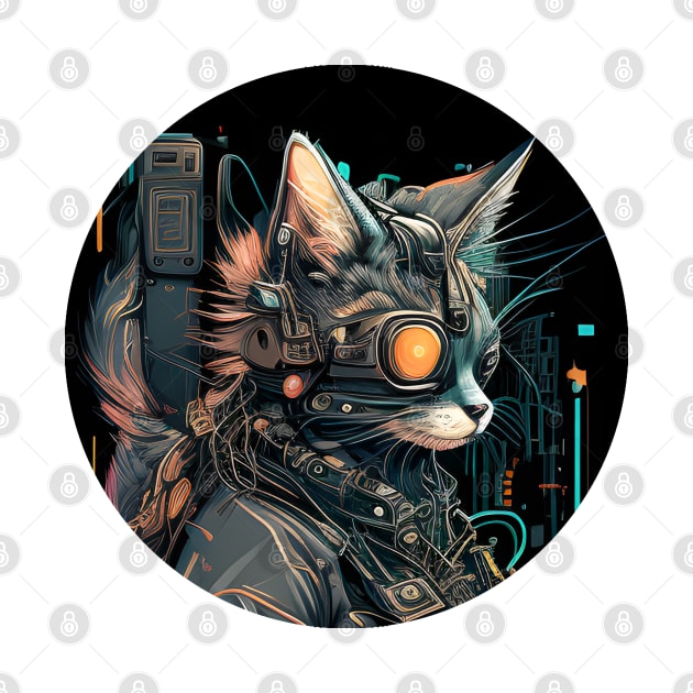 Cat Cyberpunk Futuristic - Love Cats by Synithia Vanetta Williams