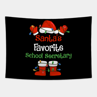 Santa's Favorite School Secretary Funny Christmas Pajamas Tapestry