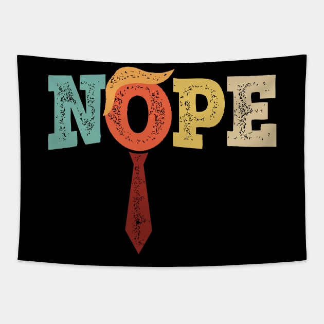 Anti-Trump Nope Red Tie Vintage Style Tapestry by MasliankaStepan