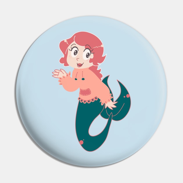 Little Pink Mermaid Girl Pin by saradaboru