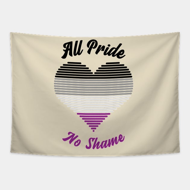 All Pride No Shame - Asexual Flag Tapestry by My Tribe Apparel