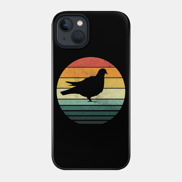 Pigeon Sunset Retro Vintage 70s Funny Animal Nature Lovers - Vintage Sunset Pigeon Lovers - Phone Case