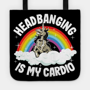 Heavy Metal Headbanging Unicorn Gift Rainbow Funny Tote