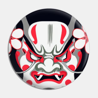 Japanese Hannya Mask - Traditional Noh Theatre Demon Design Pin