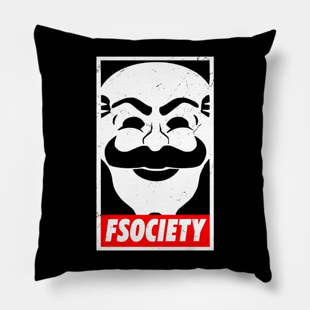 Fsociety Vintage Pillow by O O Screen