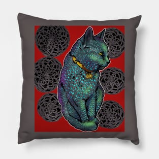 Good Cat Red Pillow