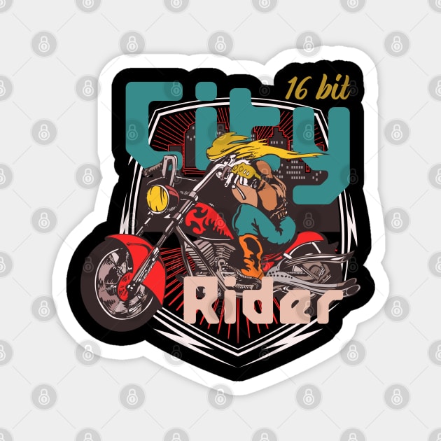 City rider retro video game 16 bit cartridge Magnet by SpaceWiz95