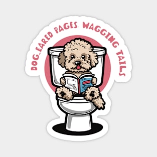 Dog reading on the toilet 95002 Magnet