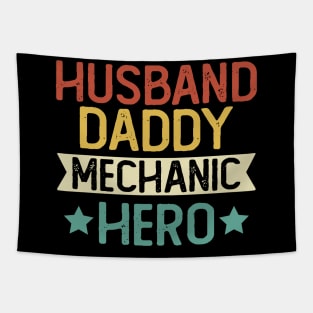 Husband Daddy Mechanic Hero Gift Mechanic Dad Gift Tapestry