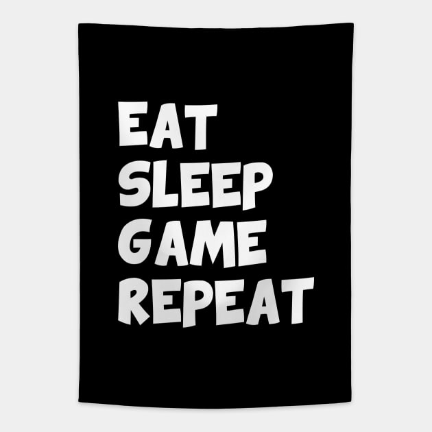 Eat sleep game repeat Tapestry by YiannisTees