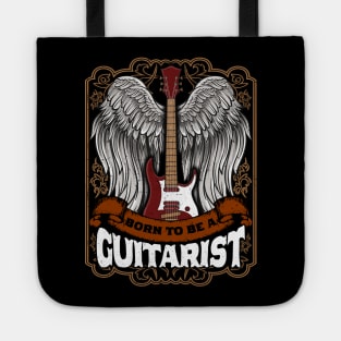 Vintage Born To Be A Guitarist Musician Rock Gift Tote