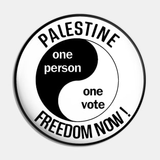 Palestine Freedom Now - One person One Vote! Pin