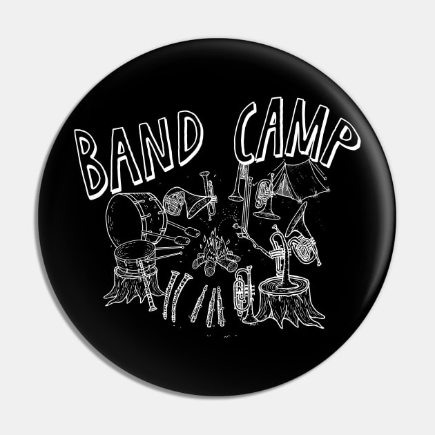 Band Camp - Camping Instruments (White) Pin by Jitterfly