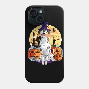 Dalmatian Scary Dog Halloween Witch Pumpkin Phone Case