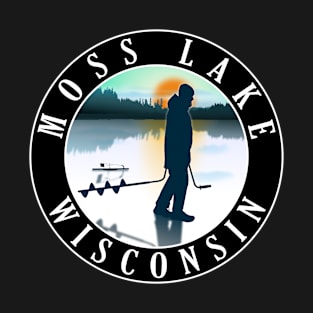 Moss Lake Wisconsin Ice Fishing T-Shirt