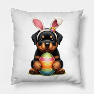 Easter Rottweiler Dog Pillow