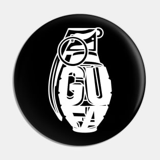 GUFA Grenade White Pocket Logo Pin