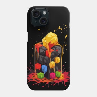 Rainbow Abstraction melted rubix cube Phone Case