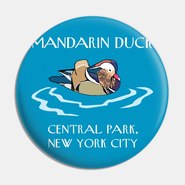 Mandarin Duck Central Park Pin by sketchpets