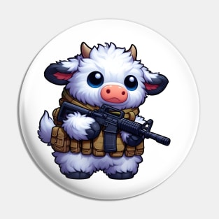 Fluffy Cow Pin