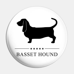 Basset Hound Black Silhouette Pin