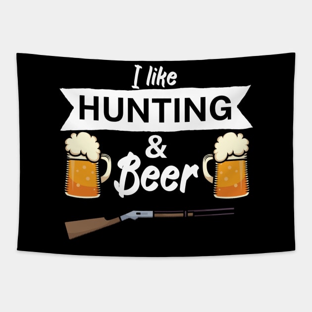 I like hunting and beer Tapestry by maxcode