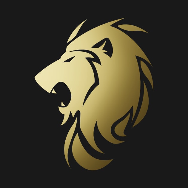 Iconic Lion in Gold by graphicfire