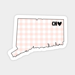 USA States: Connecticut (pink plaid) Magnet