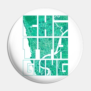 Chittagong, Bangladesh City Map Typography - Watercolor Pin