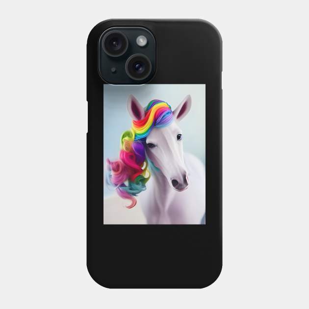 Cute Rainbow Haired Horse Phone Case by TshirtLABS