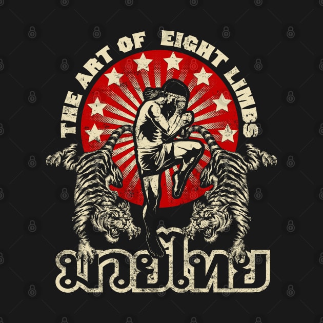 Muya Thai Retro Design by Black Tee Inc