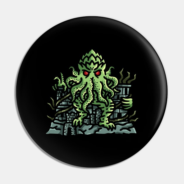 Ruler of the Abyss: Cthulhu on the Throne Pin by Holymayo Tee