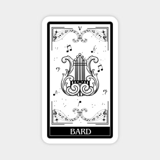 Bard Tarot Card D&D Nat 20 Dungeons & Dragons T-Shirt Black Magnet