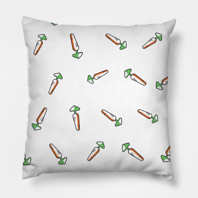 Fresh Carrots Pattern Pillow by HappyGiftArt