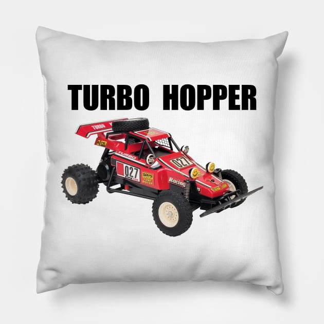 TURBO HOPPER Vintage RC 80s Tyco Black Text Pillow by Nostalgia-RC