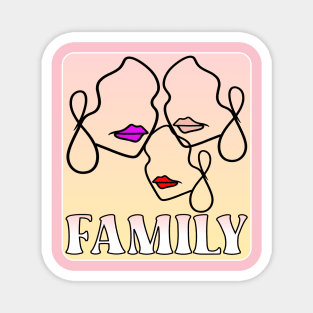 LINE ART FACE FAMILY Magnet