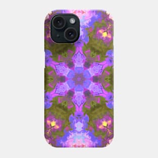 Psychedelic Kaleidoscope Flower Blue Purple and Pink Phone Case