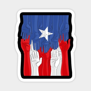 Puerto Rican Hands Boriqua Pride Puerto Rico Flag Magnet