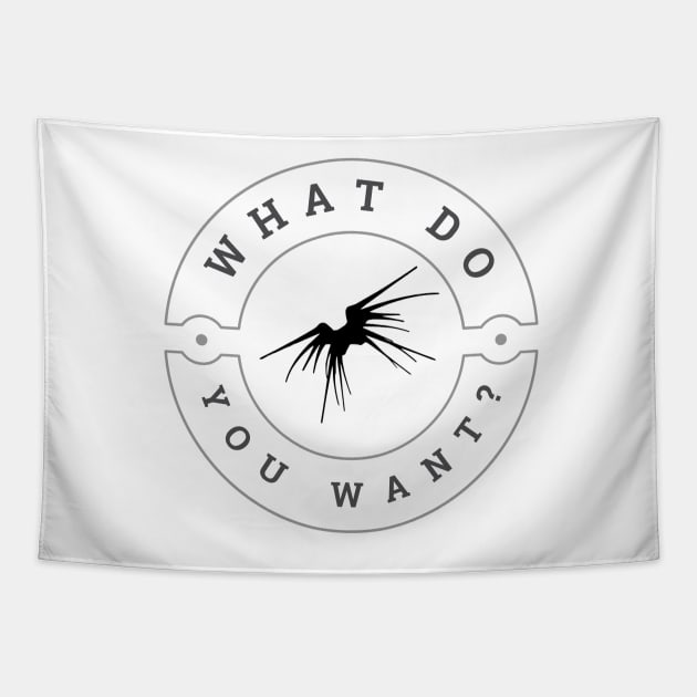 What Do You Want - Shadow Ship - White - Sci-Fi Tapestry by Fenay-Designs