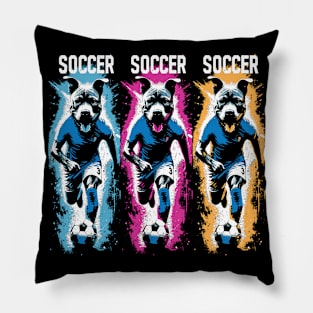 Pit Bull Soccer Player Pillow