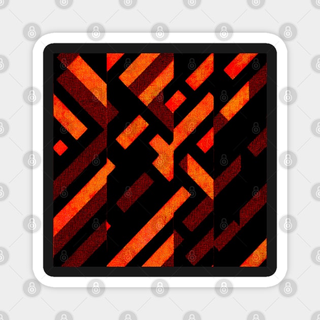 Cyberpunk red black military camo pattern Magnet by SJG-digital