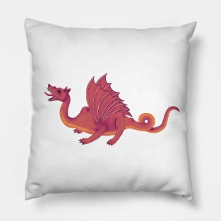 Red Dragon and Wing Pattern Pillow