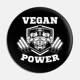 Vegan Power Lifter Gorilla Gift Pin