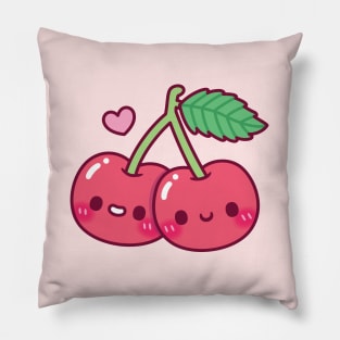 Cute Pair Of Red Cherries Pillow