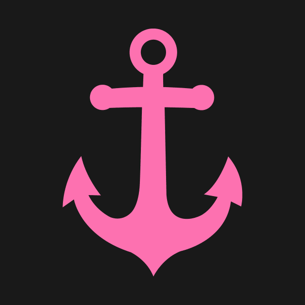 Baby Anchor, pink anchor on blue by LittleBean