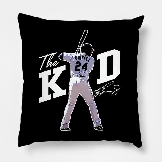 Ken Griffey Jr The Kid Basketball Legend Signature Vintage Retro 80s 90s Bootleg Rap Style Pillow by CarDE